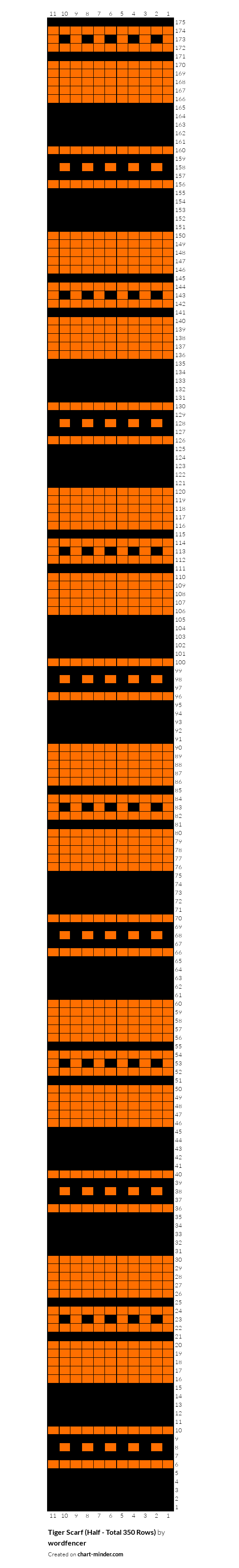 Tiger Scarf (Half - Total 350 Rows)