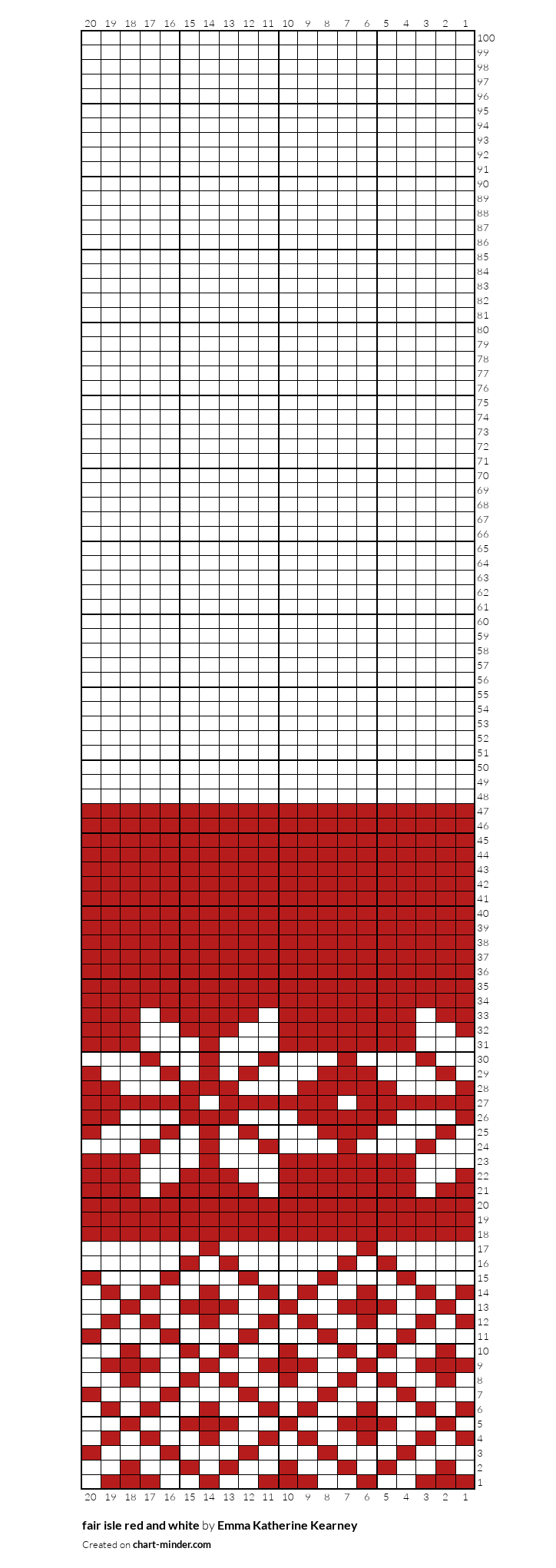 fair isle red and white