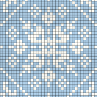 Blue with Ivory Snowflake Motif