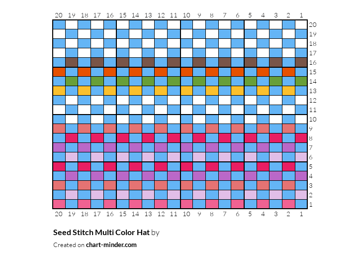 Seed Stitch Multi Color Hat