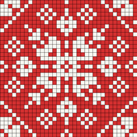 Red & Ivory Revised Snowflake Motif