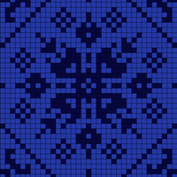 SAPPHIRE Blue with NAVY Snowflake Motif