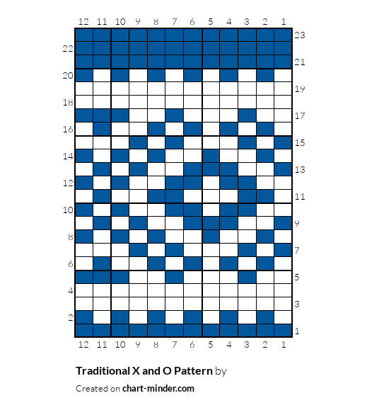 Traditional X and O Pattern by Terry M Reems Chart Minder