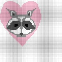 raccoon w heart