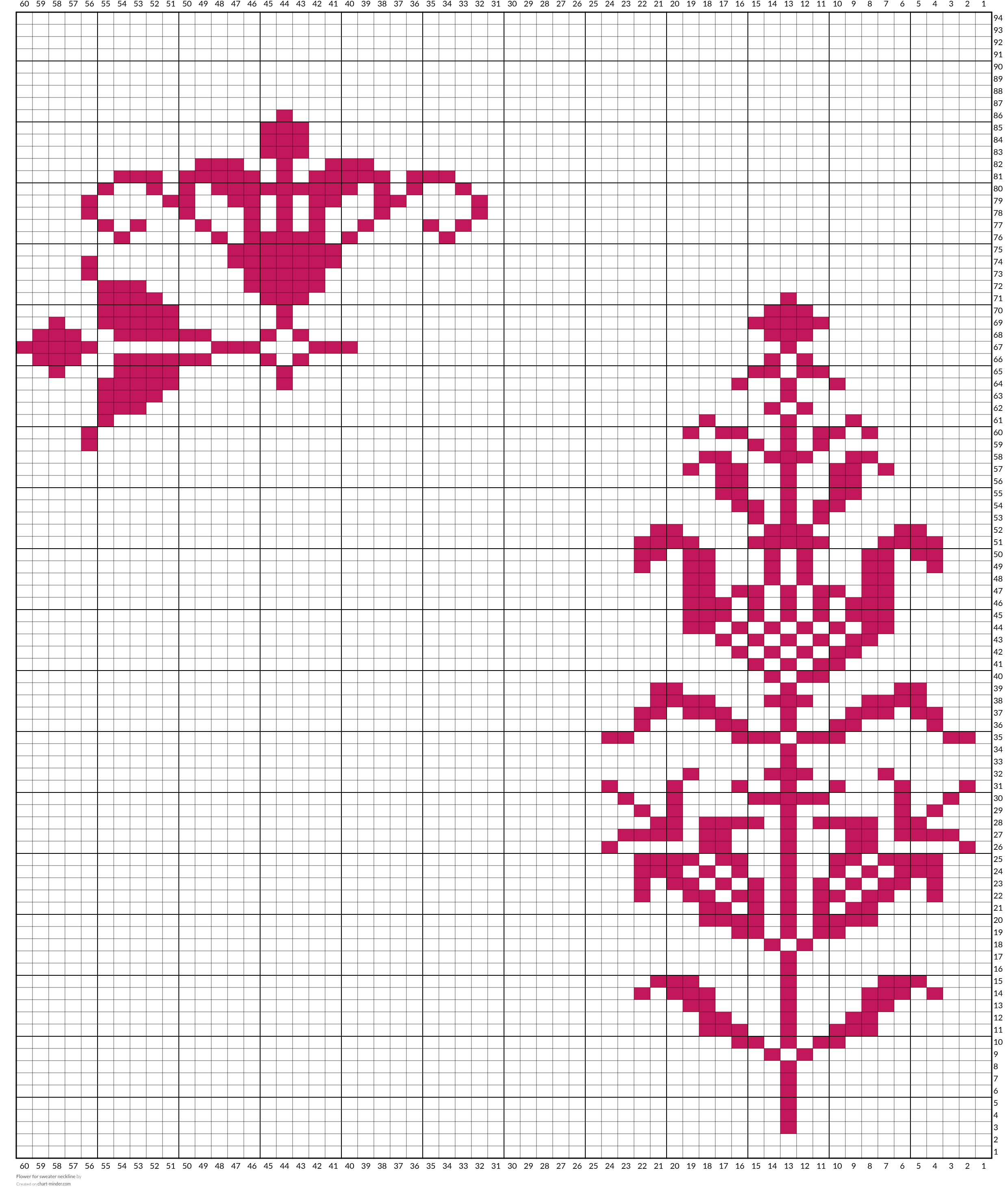 Flower for sweater neckline