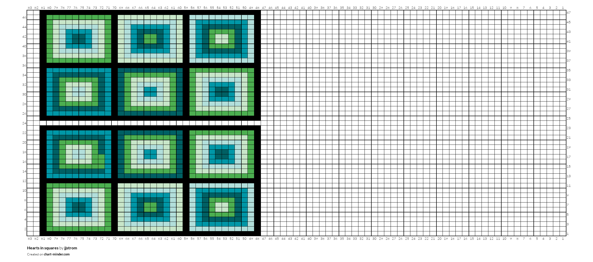 Hearts in squares