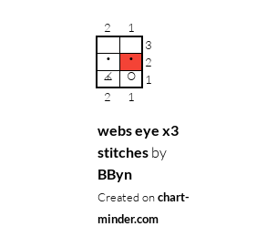 webs eye x3 stitches