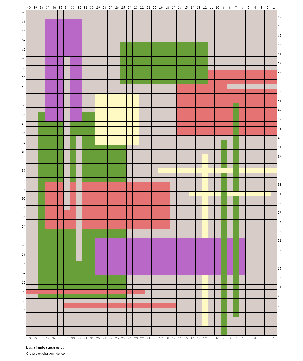bag, simple squares
