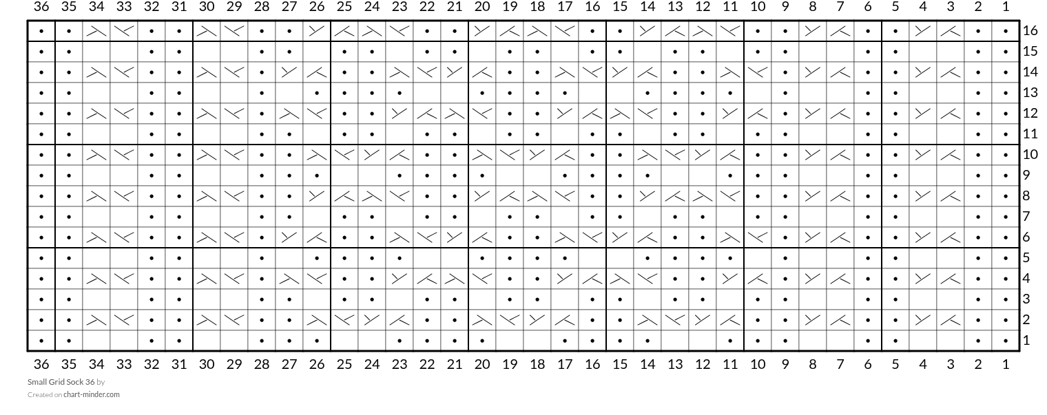 Small Grid Sock 36