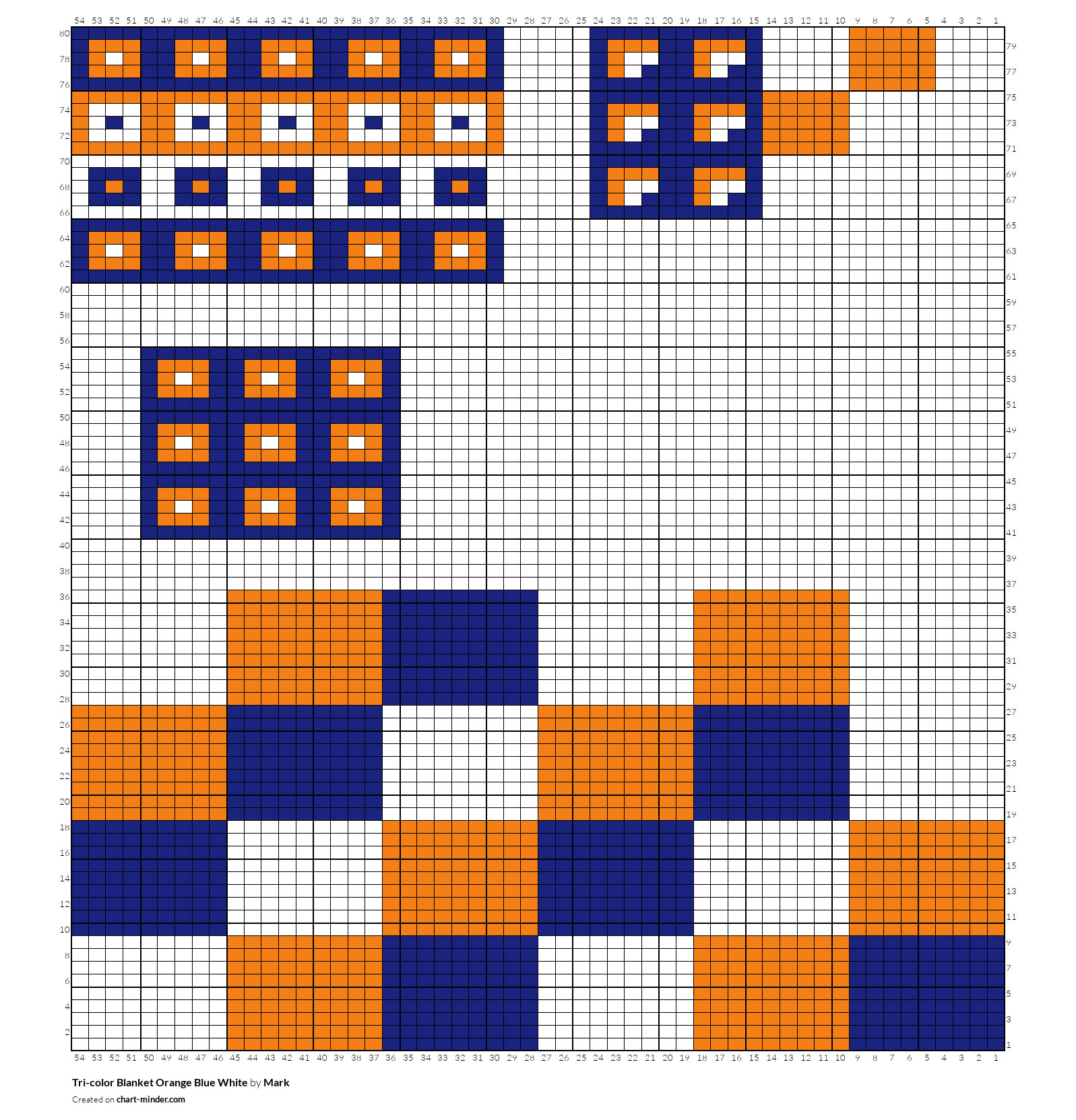 Tri-color Blanket Orange Blue White