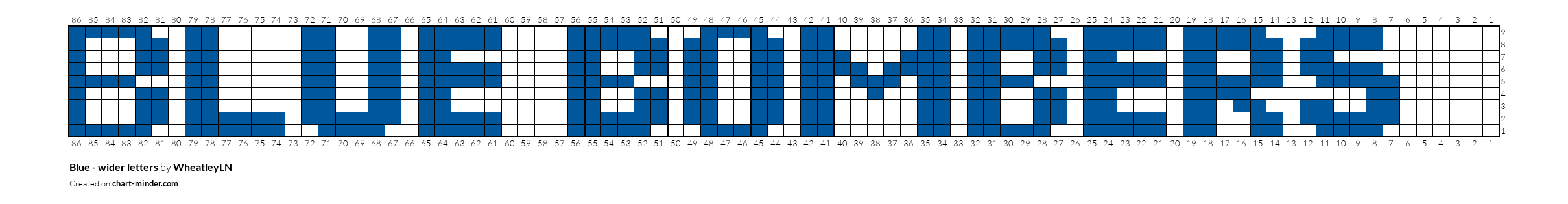 Blue - wider letters