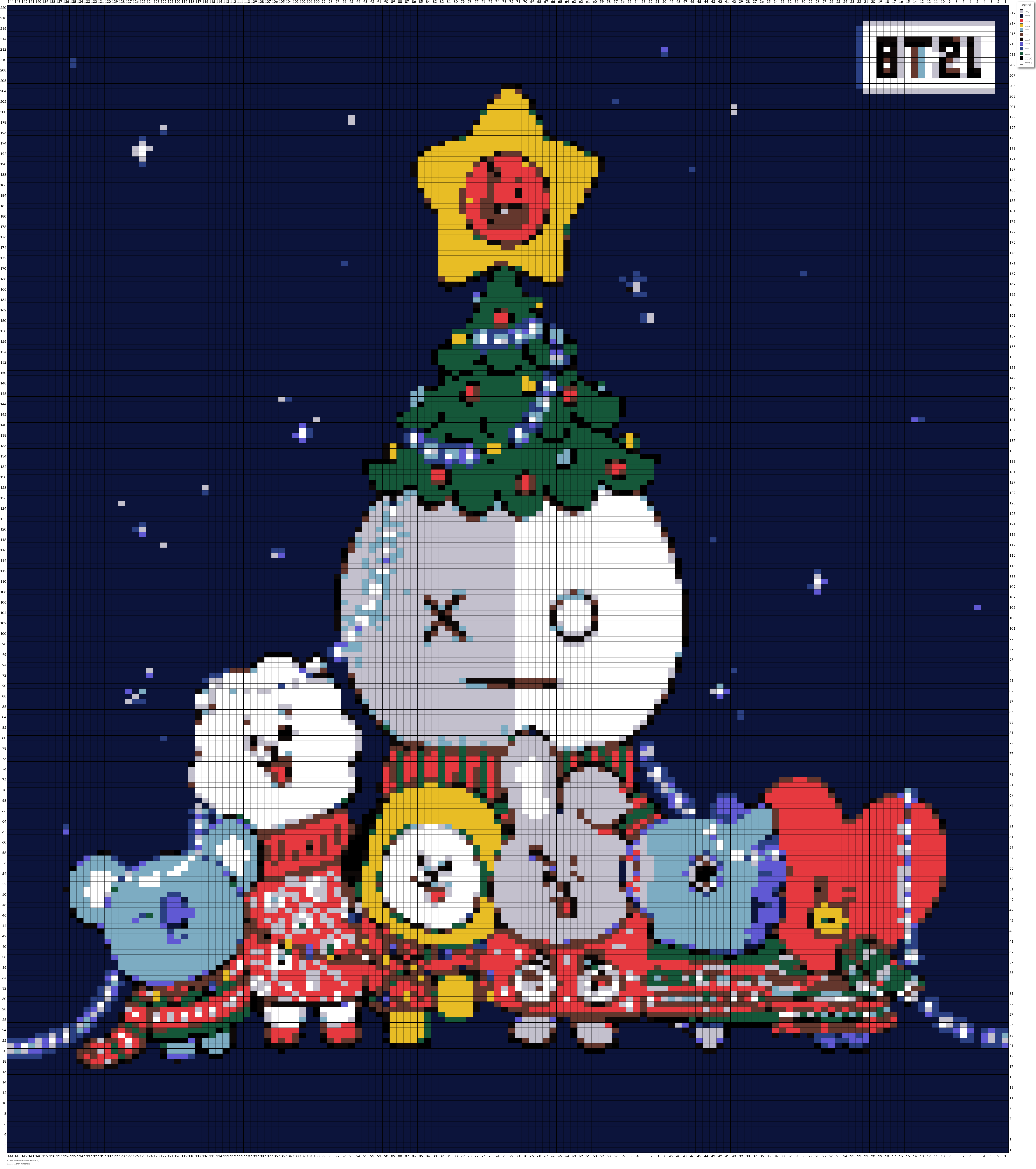BT21 Christmas Blanket Pattern