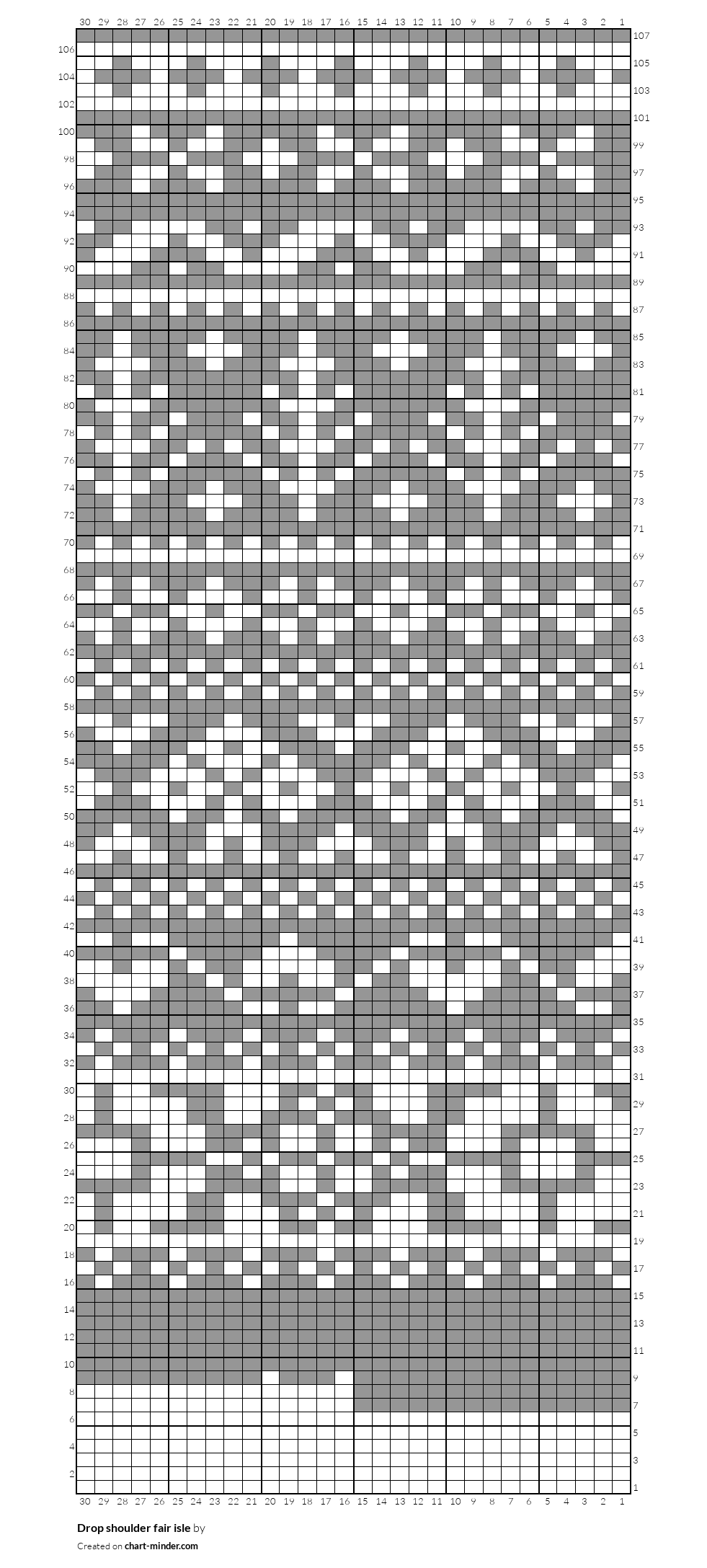 Drop shoulder fair isle