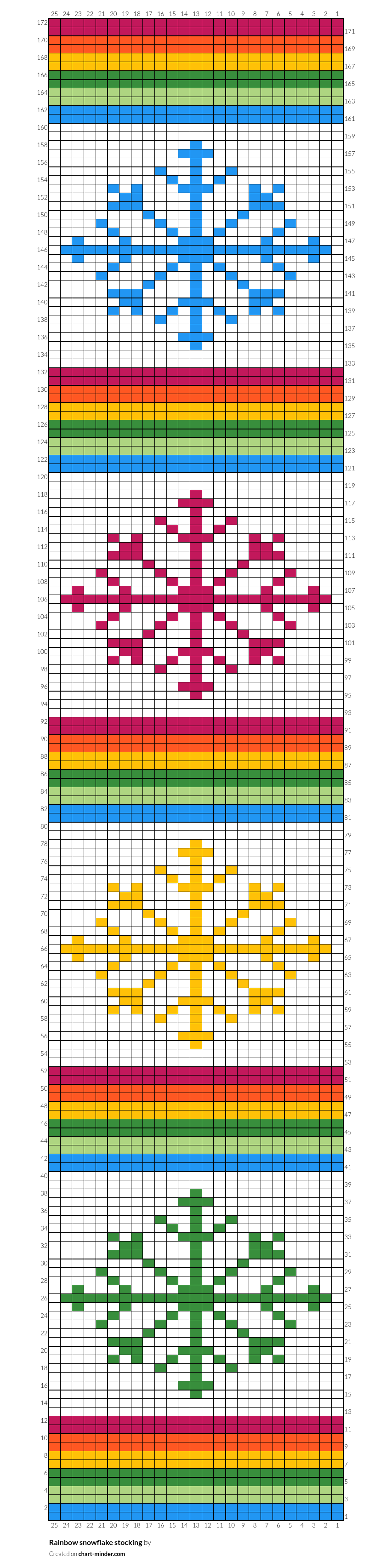 Rainbow snowflake stocking