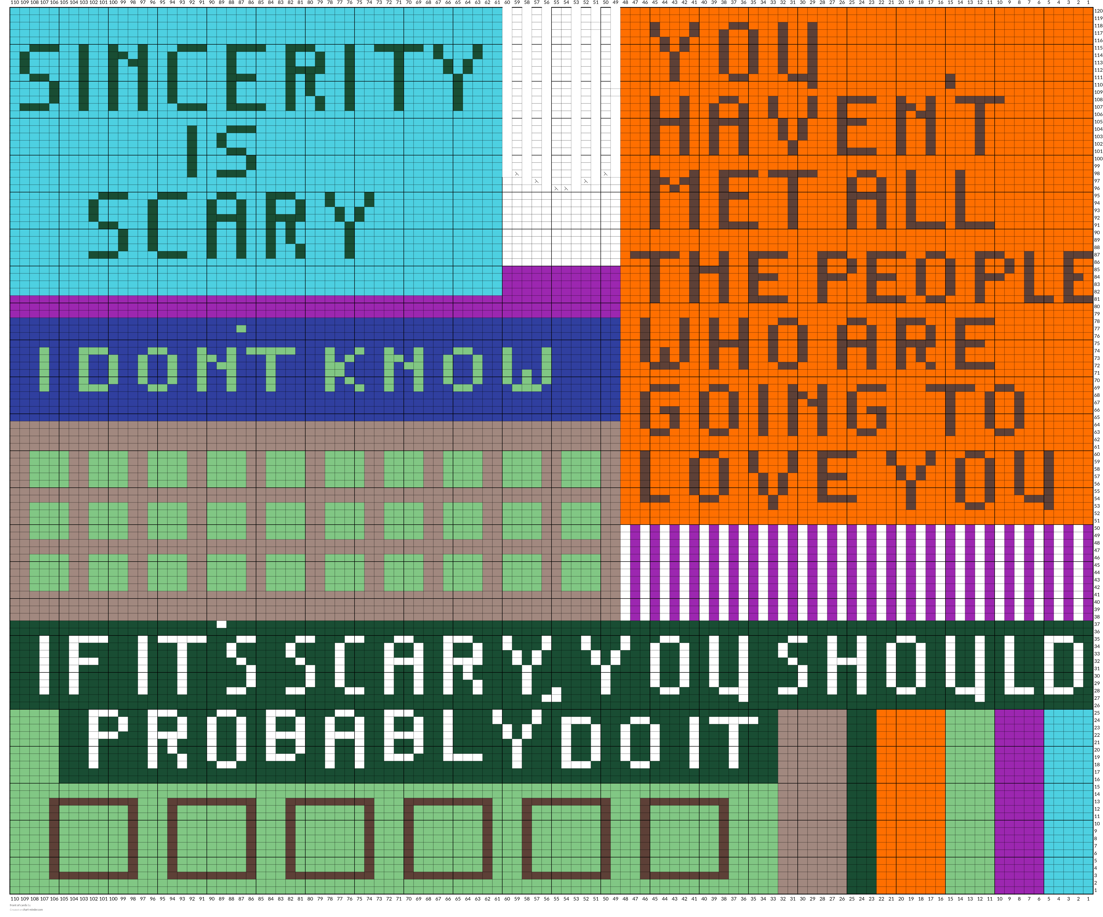 front of cards