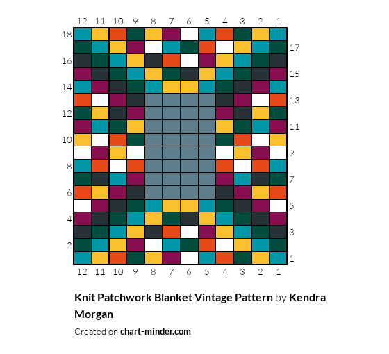 Knit Patchwork Blanket Vintage Pattern