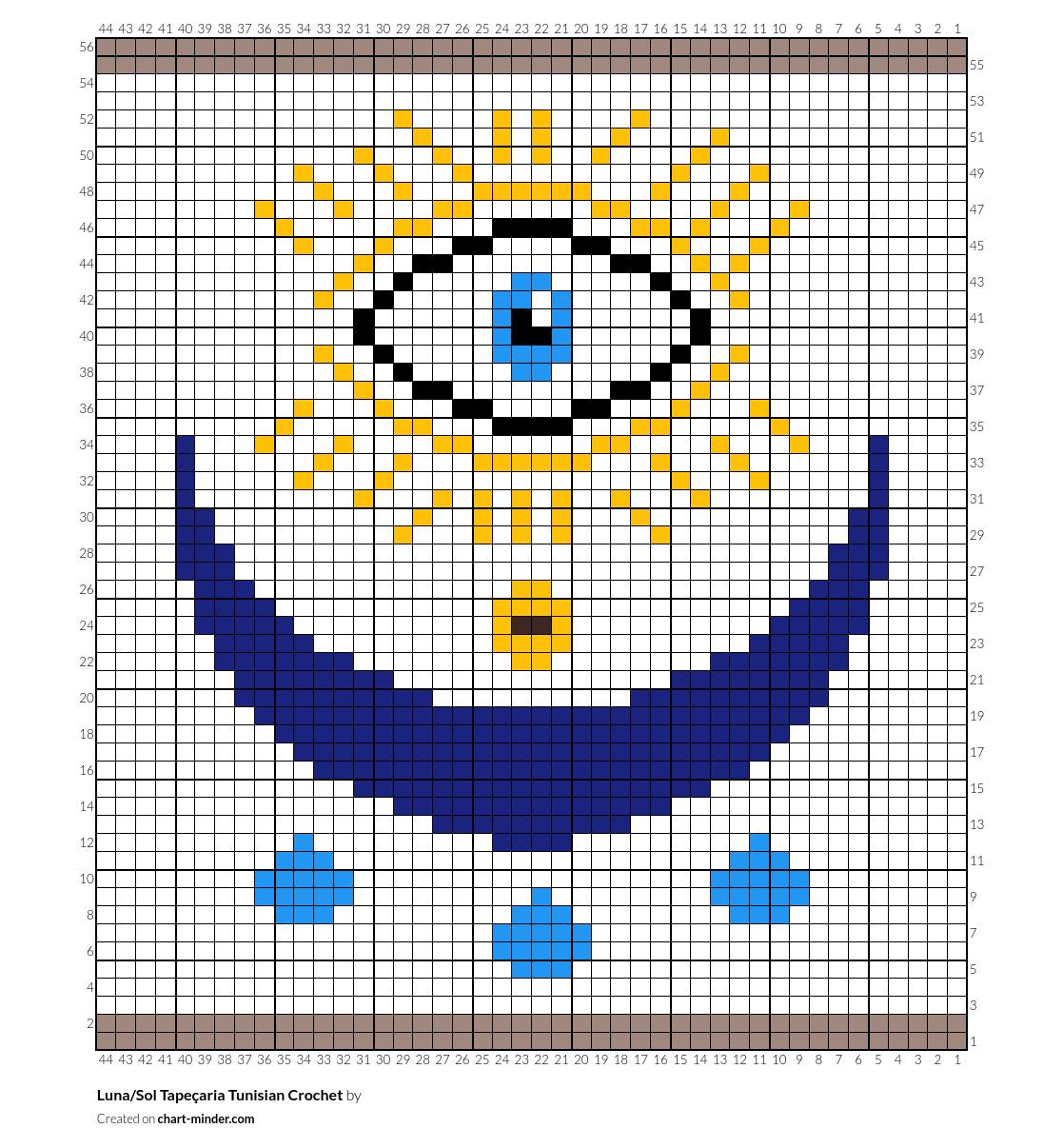 Luna/Sol Tapeçaria Tunisian Crochet