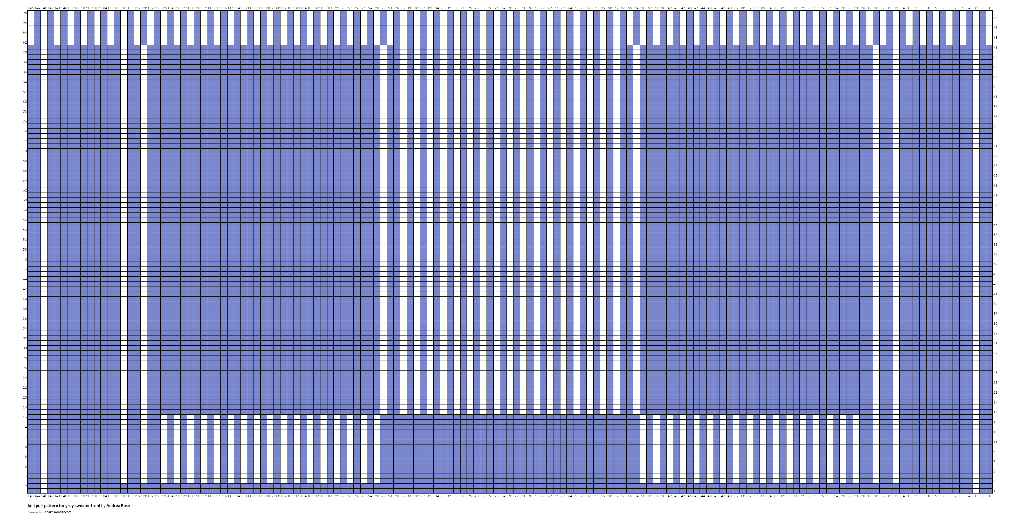 knit purl pattern for grey sweater front