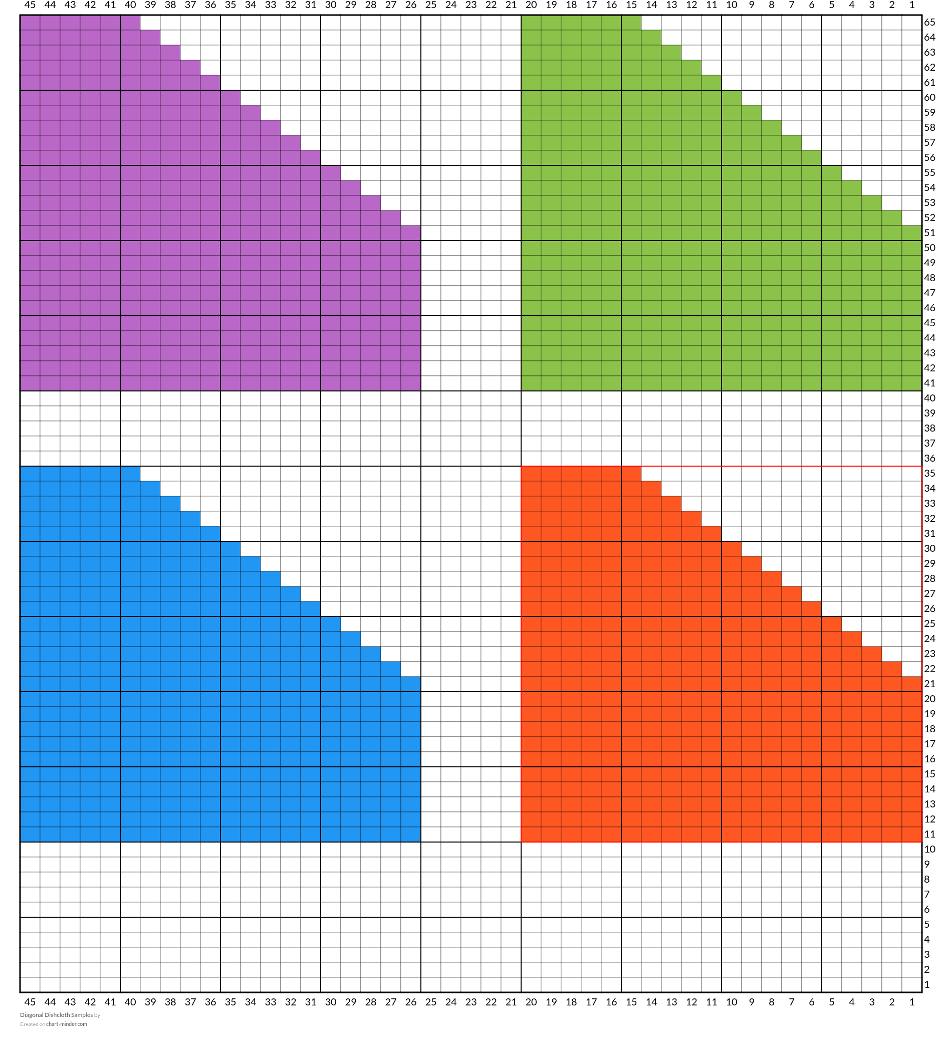 Diagonal Dishcloth Samples