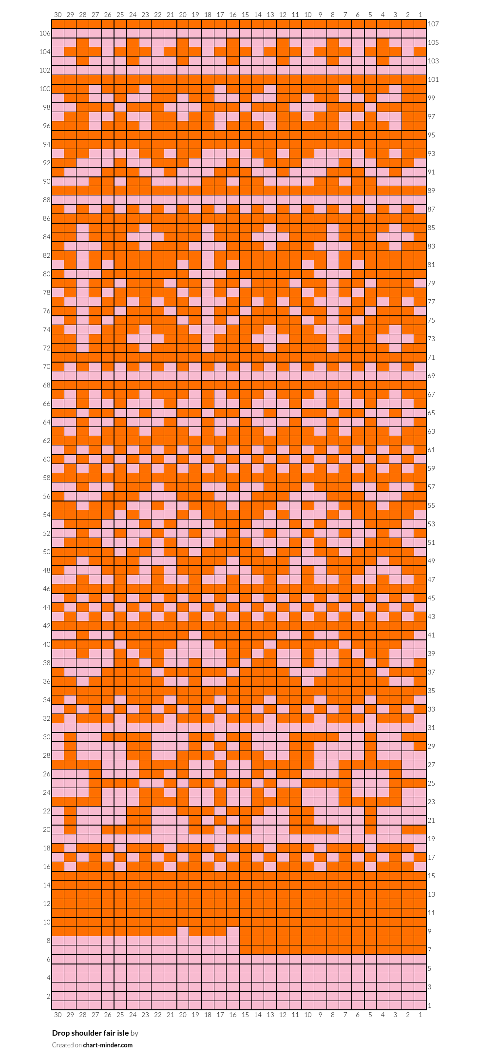 Drop shoulder fair isle
