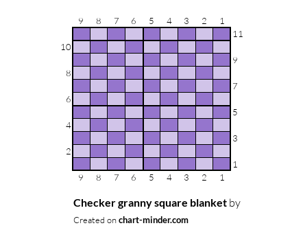 Checker granny square blanket
