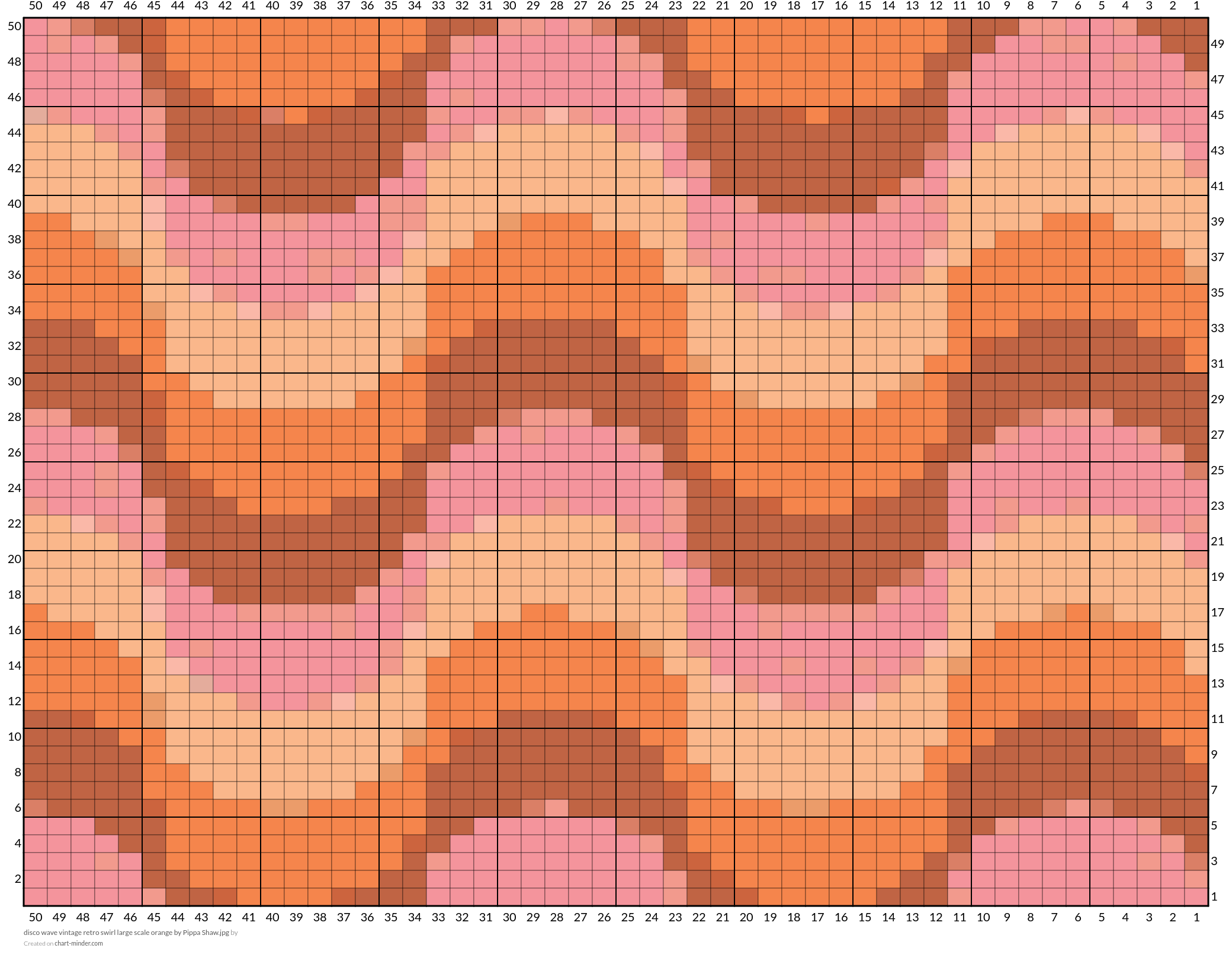 disco wave vintage retro swirl large scale orange by Pippa Shaw.jpg