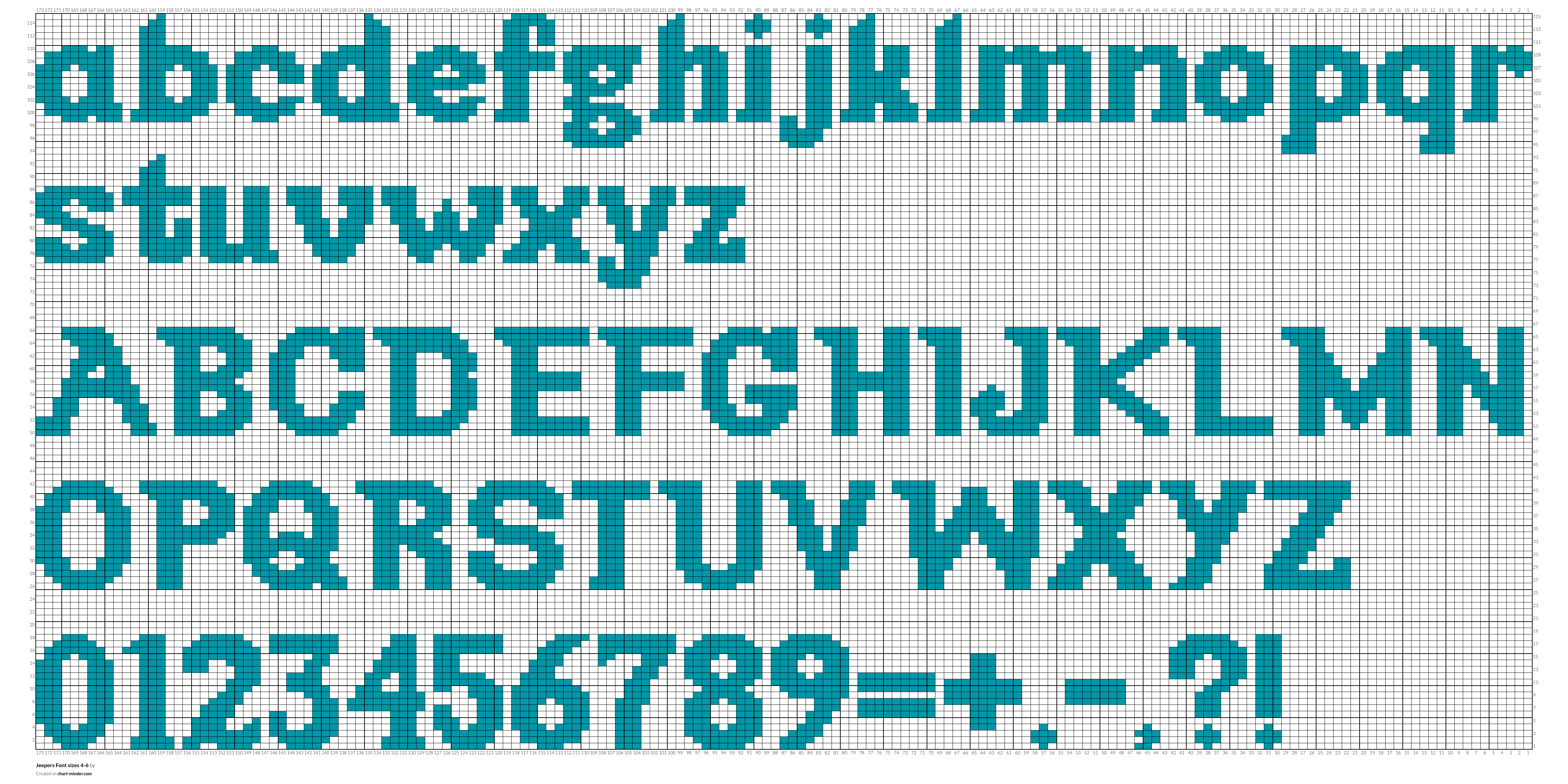 Jeepers Font sizes 4-6