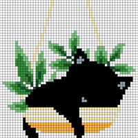 Black Cat Hanging Plant