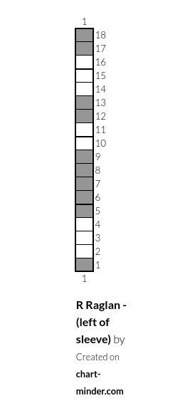 R Raglan - (left of sleeve) 