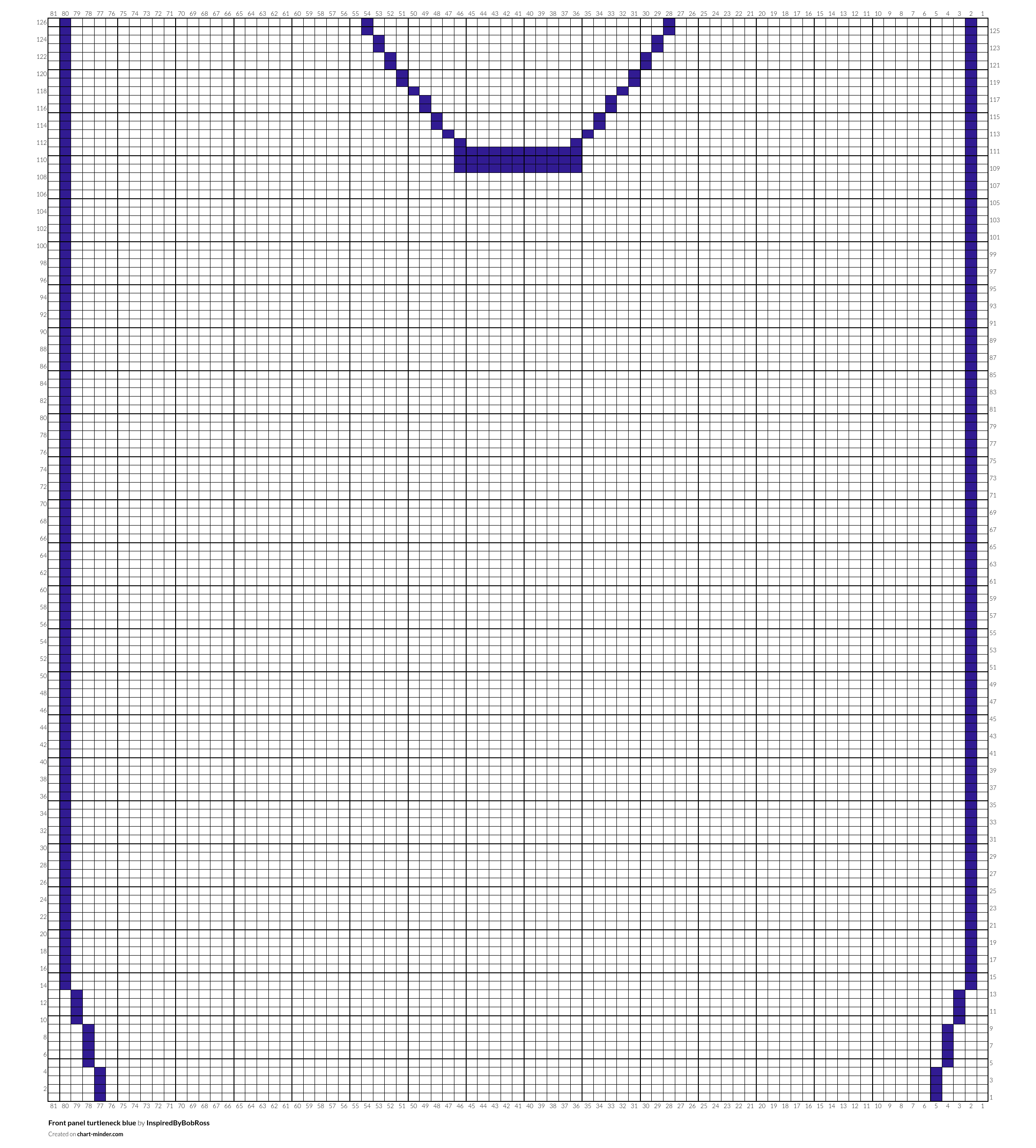 Front panel turtleneck blue