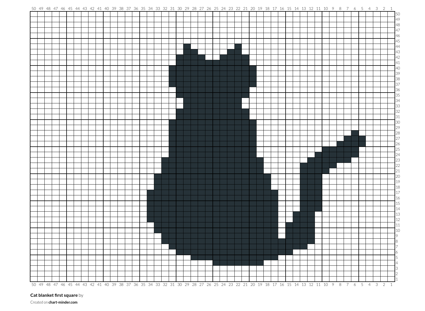 Cat blanket first square
