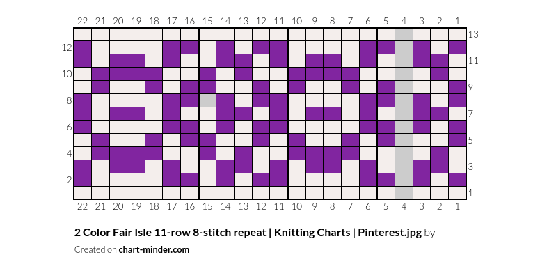 2 Color Fair Isle 11-row 8-stitch repeat | Knitting Charts | Pinterest.jpg