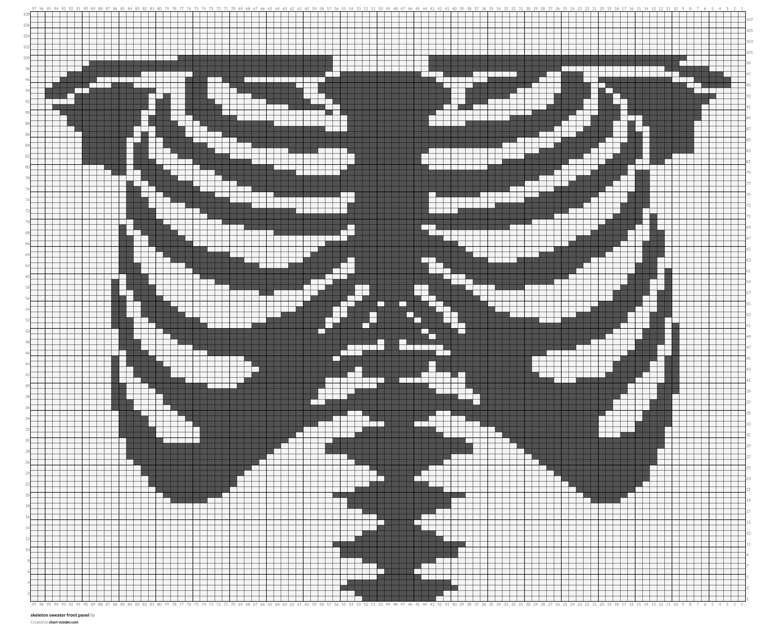 skeleton sweater front panel
