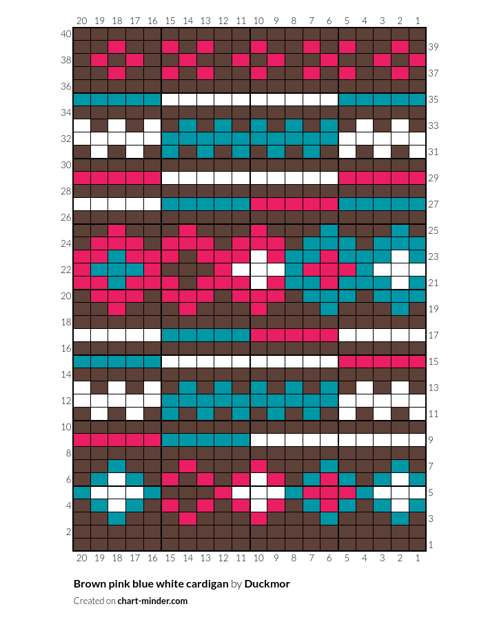 Brown pink blue white cardigan