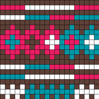 Brown pink blue white cardigan