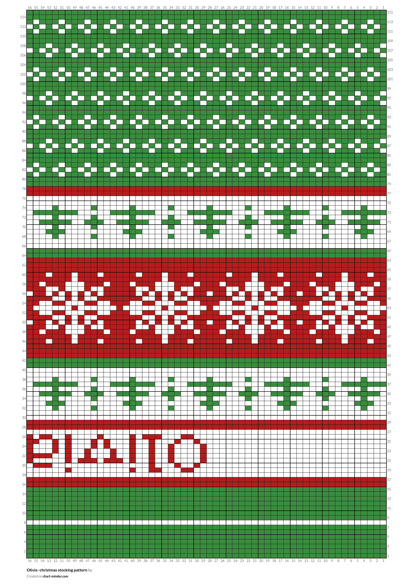 Olivia -christmas stocking pattern