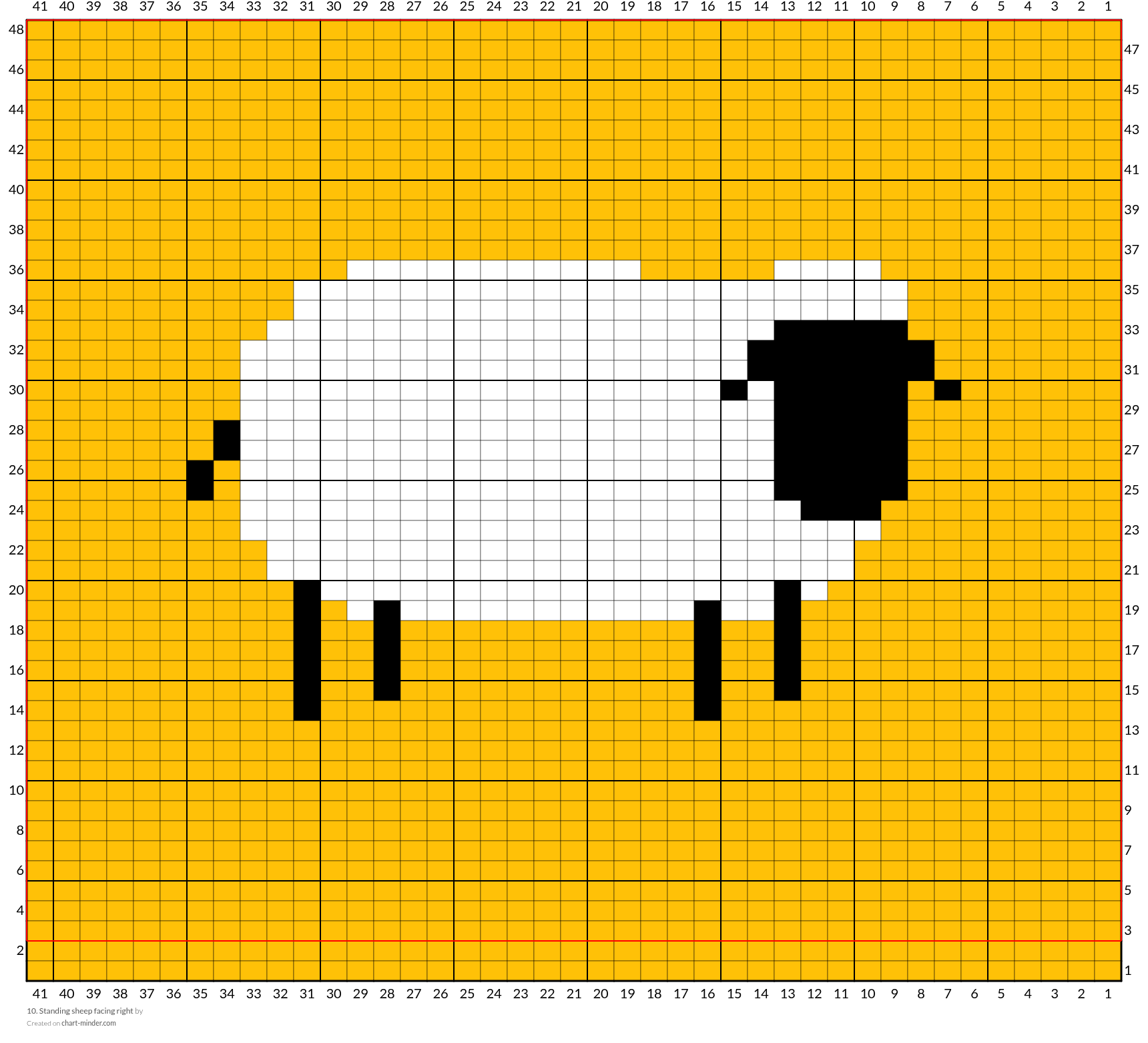 10. Standing sheep facing right