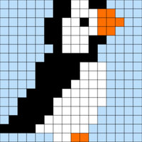 Puffin in stitches