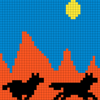 Running Wolves (50 stitches)