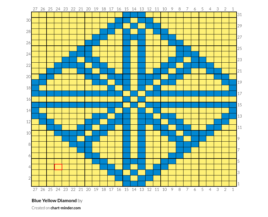 Blue Yellow Diamond
