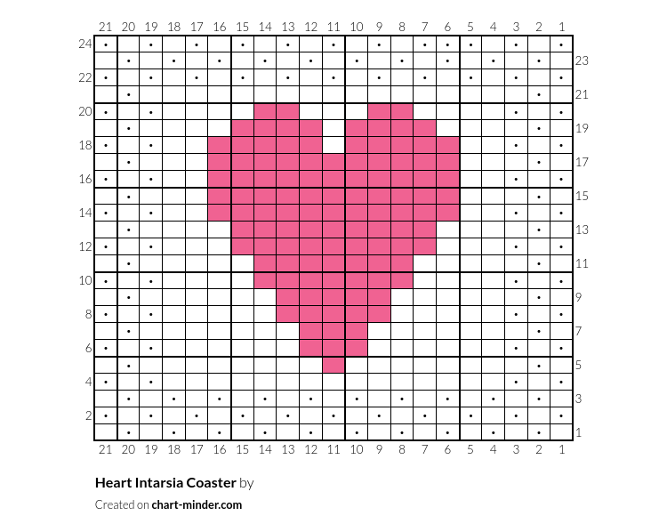Heart Intarsia Coaster