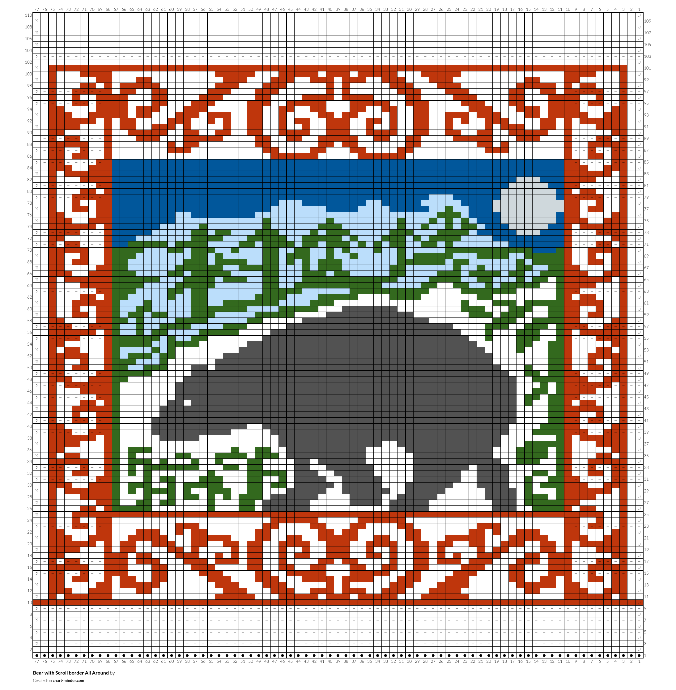 Bear with Scroll border All Around