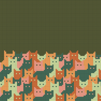 Green, light green, coral