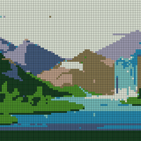vector-illustration-of-beautiful-waterfall-in-mountains-landscape-with-trees-rocks-and-sky-green-wood-with-wild-nature-lake-and-bush-foliage-in-2G6MCM7.jpg