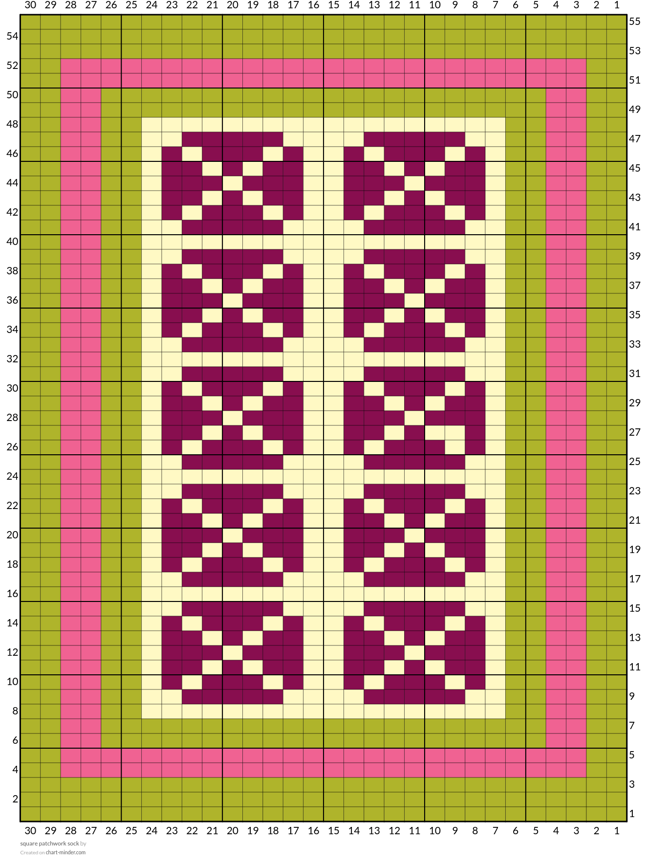 square patchwork sock