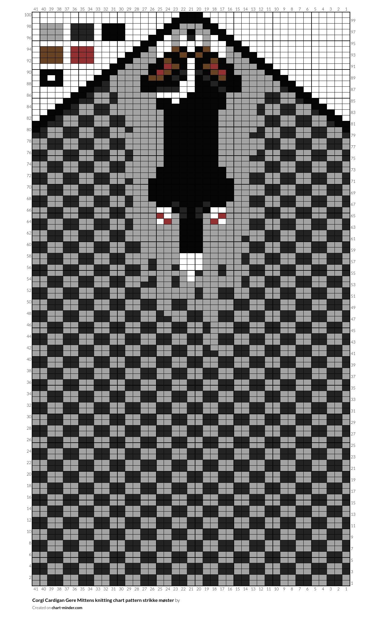 Corgi Cardigan Gere Mittens knitting chart pattern strikke møster