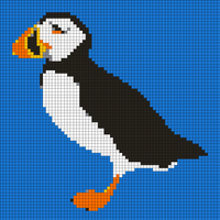Blue Puffin Pillow
