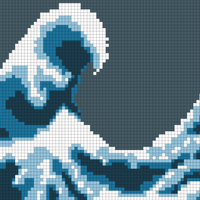 wave duplicate stitch, mom cardigan