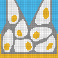 black border with eggs