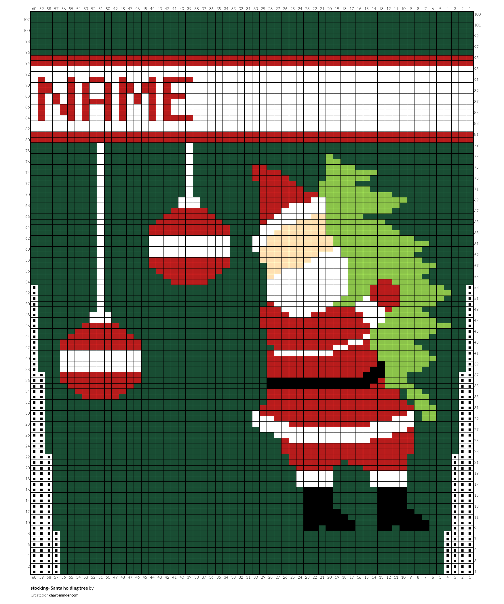 stocking- Santa holding tree